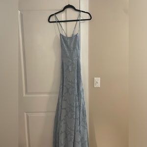 Square neck Lace prom/ wedding dress